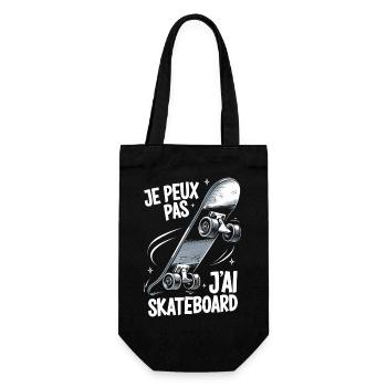 Je peux pas j'ai skateboard - Sac à bouteille - noir - Devant