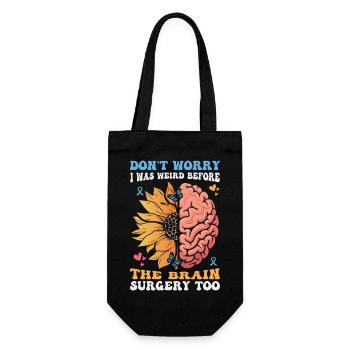 Funny Brain Surgery Survivor Design - Gift Bag for Bottles - black - Front