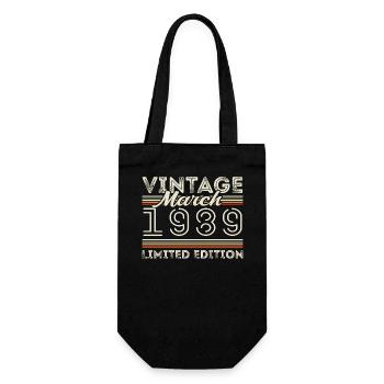 March 1989 Vintage 1989 Birthday Gift March - Gift Bag for Bottles - black - Front