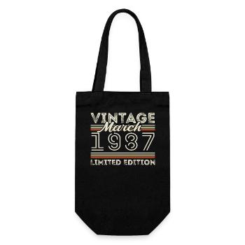March 1987 Vintage 1987 Birthday Gift March - Gift Bag for Bottles - black - Front