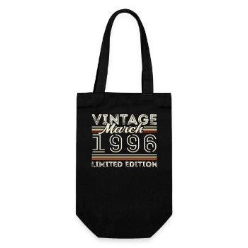 März 1996 Jahrgang 1996 Geburtstagsgeschenk märz - Geschenkbeutel für Flaschen - Schwarz - Vorne