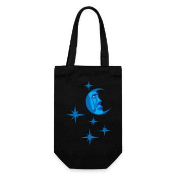 Blue Tiki Moon Moai Bonne nuit ! Chemise de nuit lune - Sac à bouteille - noir - Devant