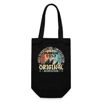68th Birthday Jubilee march 1957, march 1957 - Gift Bag for Bottles - black - Front