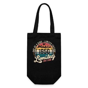 Cadeau d’anniversaire 75, né en mars 1950 - Sac à bouteille - noir - Devant