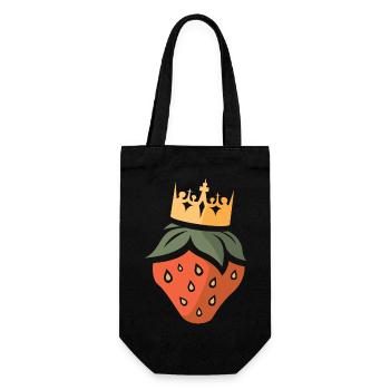 Roi des fraises - Fraise de dessin animé - Sac à bouteille - noir - Devant