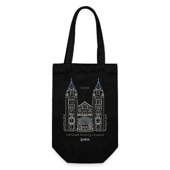 London, Naturkundemuseum NHM, Zeichnung, UK - Geschenkbeutel für Flaschen - Schwarz - Vorne