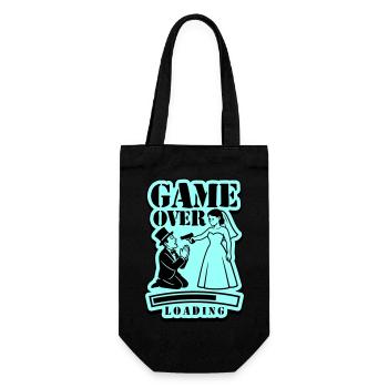 Hochzeit Game Over Loading - Geschenkbeutel für Flaschen - Schwarz - Vorne