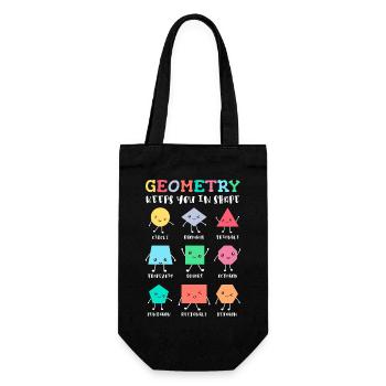 Geometry Keeps You in Shape – School Math Humor - Gift Bag for Bottles - black - Front