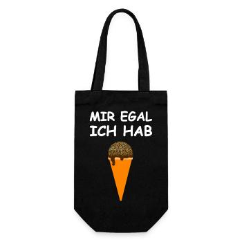 Mir Egal Ich Hab Eis - Geschenkbeutel für Flaschen - Schwarz - Vorne