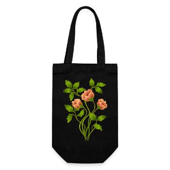 Flowers - Gift Bag for Bottles - black - Front