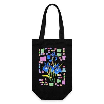 Flowers - Gift Bag for Bottles - black - Front