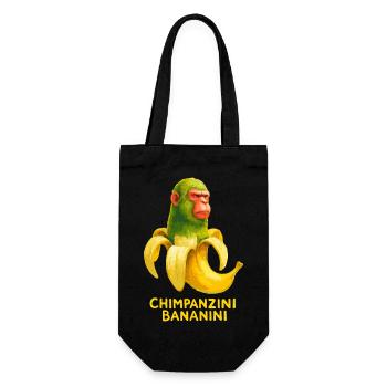 Meme Brain Rot Chimpanzini Banani Italian Brainrot - Geschenkbeutel für Flaschen - Schwarz - Vorne
