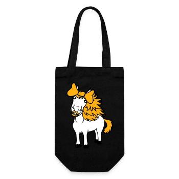 cheval mignon poney fille femelle fille cheval fille - Sac à bouteille - noir - Devant