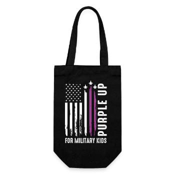 USA Flag with Military Pendant for Kids - Gift Bag for Bottles - black - Front