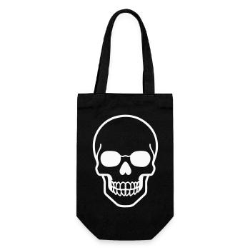 Minimalist skull design - Gift Bag for Bottles - black - Front