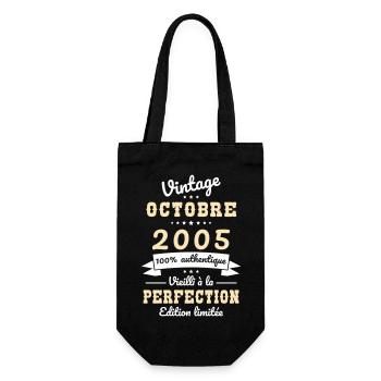 20th Anniversary - Vintage - October 2005 - Gift Bag for Bottles - black - Front