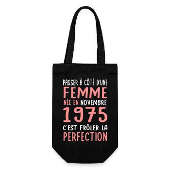 50th Anniversary - Born in November 1975 - Gift Bag for Bottles - black - Front