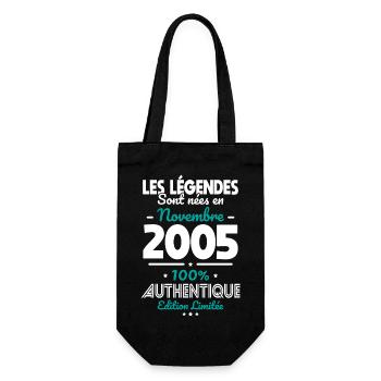 18th birthday - Legends born November 2005 - Gift Bag for Bottles - black - Front