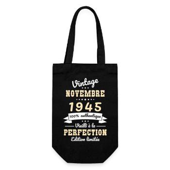 80 Years Anniversary - Vintage - November 1945 - Gift Bag for Bottles - black - Front
