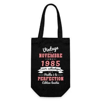 40 Years Anniversary - Vintage - November 1985 - Gift Bag for Bottles - black - Front
