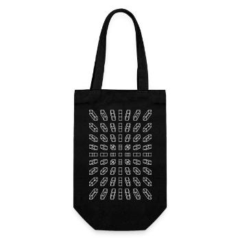 Hypno Bars: Pixels, Illusion & Retro - Gift Bag for Bottles - black - Front