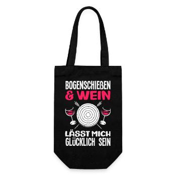 I go archery - Gift Bag for Bottles - black - Front