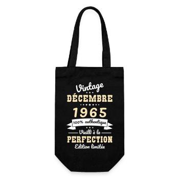 Anniversaire 60 ans - Vintage - Décembre 1965 - Sac à bouteille - noir - Devant