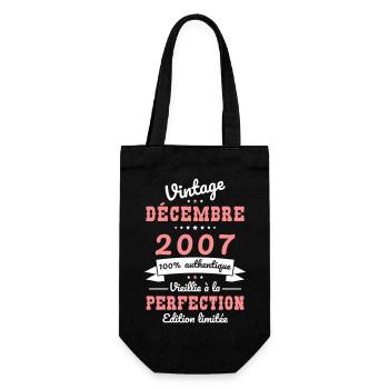18 Year Anniversary - Vintage - December 2007 - Gift Bag for Bottles - black - Front