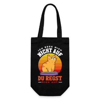 Ich rege mich nicht auf – du regst mich auf - Geschenkbeutel für Flaschen - Schwarz - Vorne