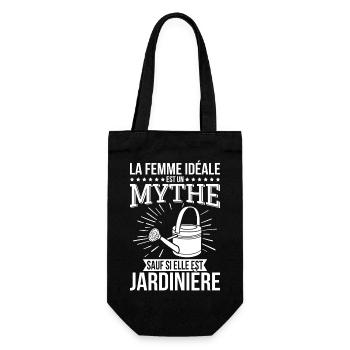 The ideal woman myth unless she is a gardener - Gift Bag for Bottles - black - Front