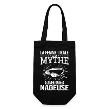 The ideal woman, a myth unless she is a swimmer - Gift Bag for Bottles - black - Front