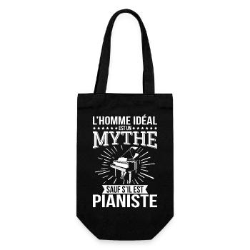 The ideal man is a myth unless he is a pianist - Gift Bag for Bottles - black - Front