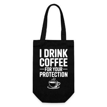 Je bois du café pour votre protection - Sac à bouteille - noir - Devant