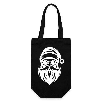 Ho Ho Hipster Père Noël Style de tatouage - Sac à bouteille - noir - Devant