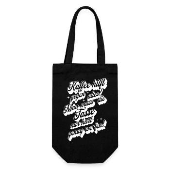 Coffee Helps Against Everything Saying Design - Gift Bag for Bottles - black - Front