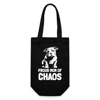 Proud Mom of Chaos Welpenmotiv - Geschenkbeutel für Flaschen - Schwarz - Vorne