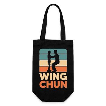 Wing Chun Retro Silhouette - Gift Bag for Bottles - black - Front