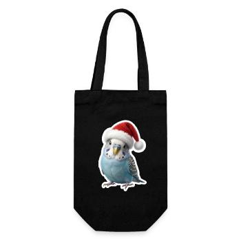 Perruche bleue chantant des chants de Noël - Sac à bouteille - noir - Devant