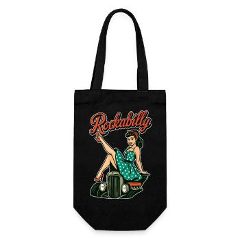 Cadeau des années 50 pour une hot rod vintage rockabilly - Sac à bouteille - noir - Devant
