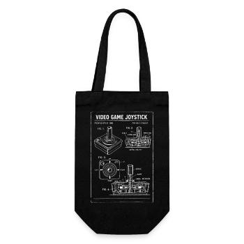 Retro Joystick Blueprint - Gift Bag for Bottles - black - Front