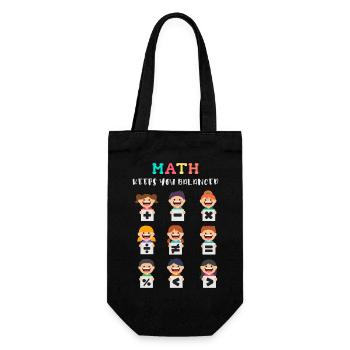 Mathe hält dich im Gleichgewicht - Geschenkbeutel für Flaschen - Schwarz - Vorne