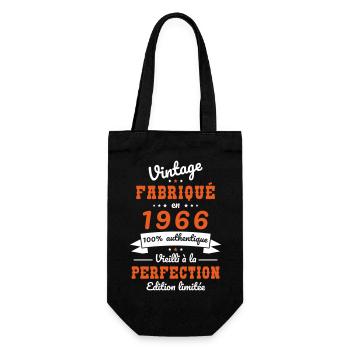 1966 – Vintage – Aged to perfection - Gift Bag for Bottles - black - Front