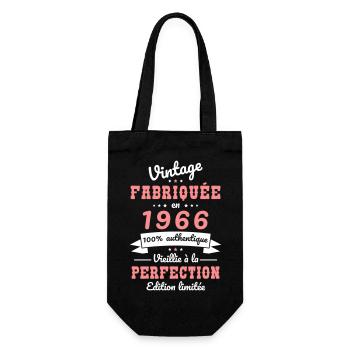 1966 – Vintage – Aged to perfection - Gift Bag for Bottles - black - Front