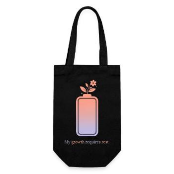 My Growth Requires Rest – Selfcare Design - Geschenkbeutel für Flaschen - Schwarz - Vorne