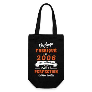 2006 – Vintage – Aged to perfection - Gift Bag for Bottles - black - Front