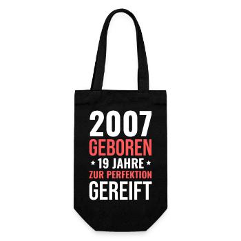 2007 Born – 19 years matured to perfection - Gift Bag for Bottles - black - Front