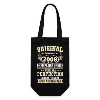2008 – Einzigartiges Exemplar – Premiumqualität - Geschenkbeutel für Flaschen - Schwarz - Vorne