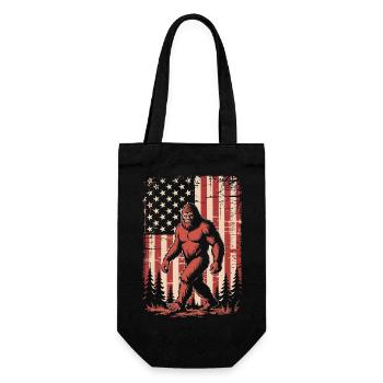 Drapeau américain vintage du Bigfoot - Sac à bouteille - noir - Devant