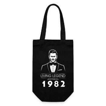44. Birthday Living Legend (GENT) since 02/1982 - Gift Bag for Bottles - black - Front