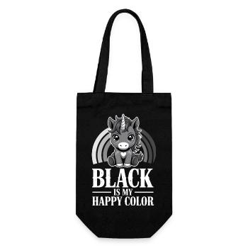 Unicorn Glow: Black Is My Happy Color - Gift Bag for Bottles - black - Front